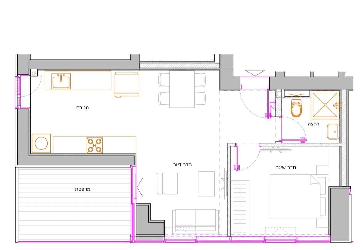 דירה 4 חדרים - מזרח דרום